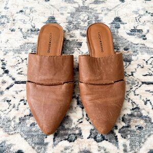 Lucky Brand Brown Leather Mules